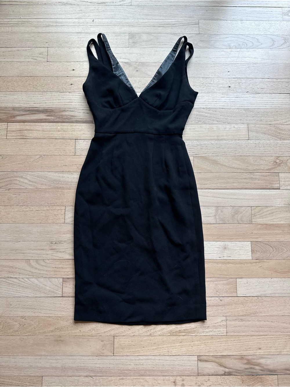 A.L.C. Black V-Neck Midi Sheath Dress